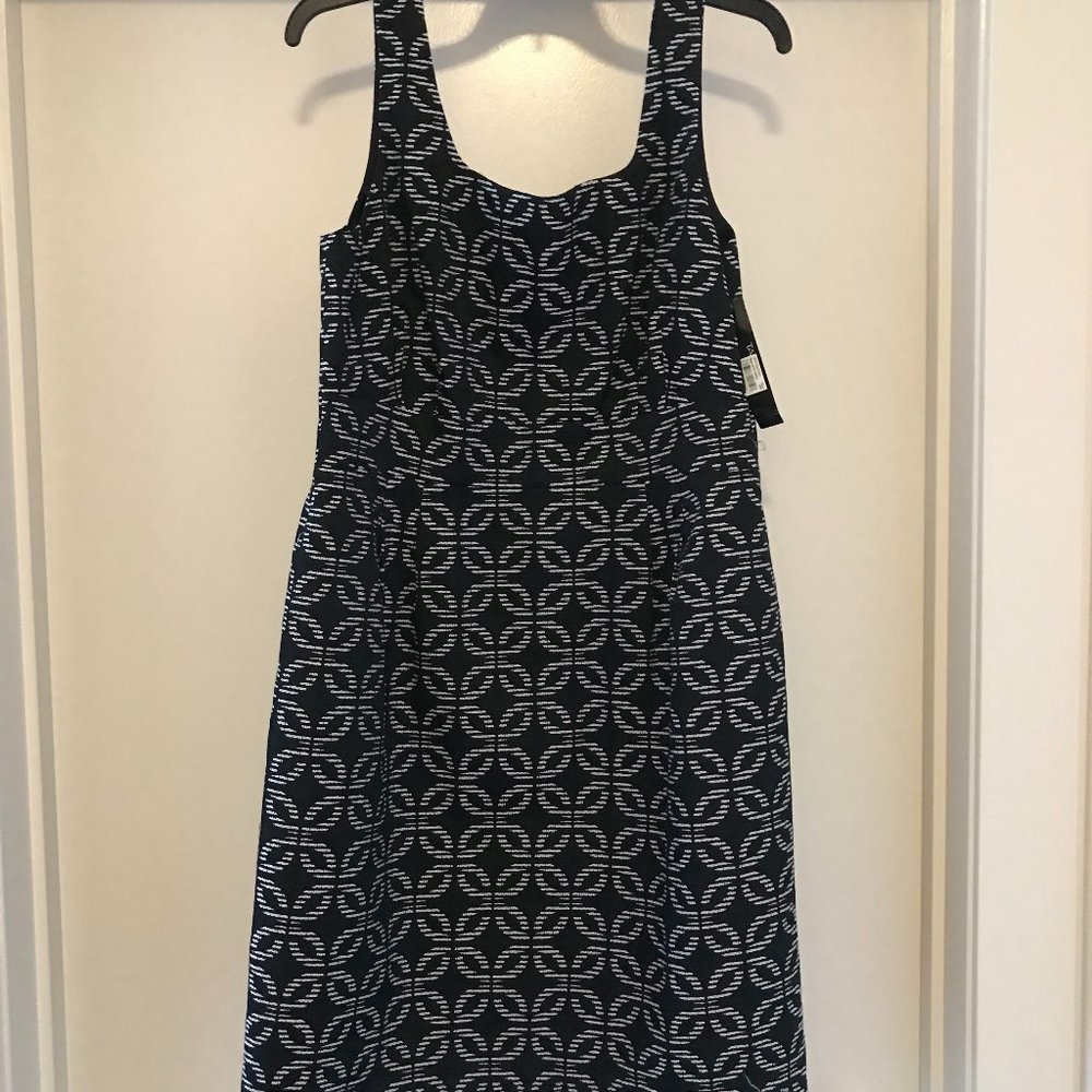 Tahari ASL Black and White Sleeveless Dress